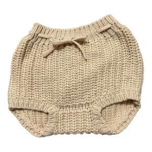 Quincy Mae Cream Knit Tie Bloomer 18-24